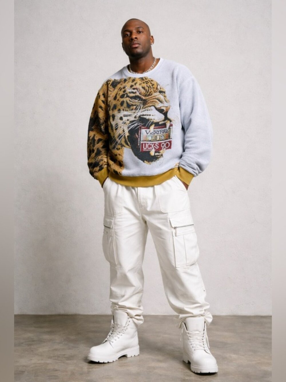 Mens Jaguar Crewneck Sweater Sweatshirt Pullover